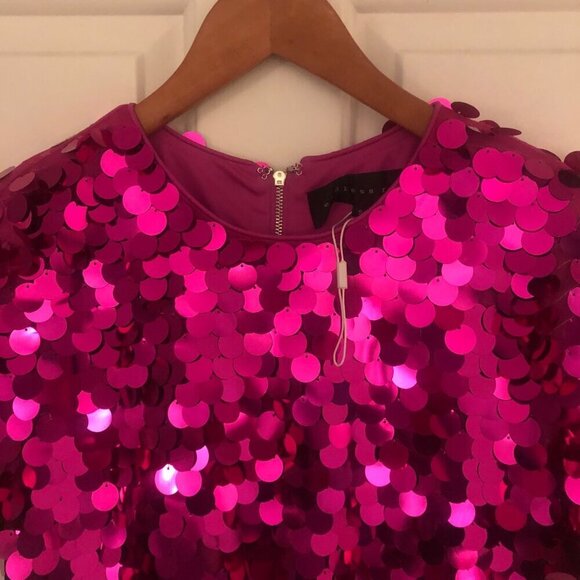 Endless Rose Circle Sequins Dress in Fuchsia Pink Size Small - Picture 7 of 14